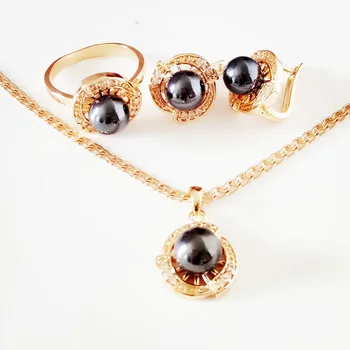 New Fashion Jewelry Set Luxury Black Pearl 585 Gold Jewelry Trendy Simulated-Pearl Women Wedding Earring and Ring Jewelry Sets
New Fashion Jewelry Set Luxury Black Pearl 585 Gold Jewelry Trendy Simulated-Pearl Women Wedding Earring and Ring Jewelry Sets