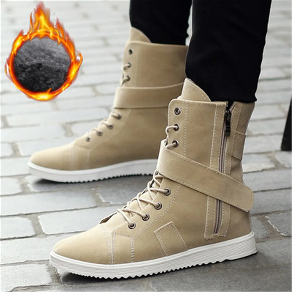 Autumn Men Sneakers British High Top Men Army Boots Korean Zipper Men's Snow Winter Boots Cowboy Boots for Men Black Blue Beige
Autumn Men Sneakers British High Top Men Army Boots Korean Zipper Men's Snow Winter Boots Cowboy Boots for Men Black Blue Beige