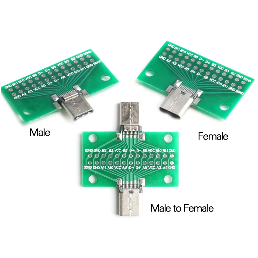 Type-C Male to Female USB 3.1 Test PCB Board Adapter Type C 24P 2.54mm Connector Socket For Data Line Wire Cable Transfer
Type-C Male to Female USB 3.1 Test PCB Board Adapter Type C 24P 2.54mm Connector Socket For Data Line Wire Cable Transfer