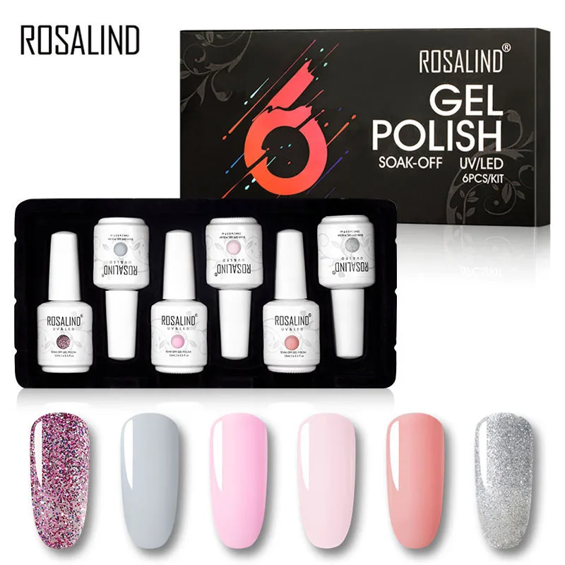 ROSALIND Nail Gel Polish Set 6PCS 15ML Gel Nail Art Design Manicure Set Soak off UV Gel Nail Polish Top And Base Gel Kit
ROSALIND Nail Gel Polish Set 6PCS 15ML Gel Nail Art Design Manicure Set Soak off UV Gel Nail Polish Top And Base Gel Kit