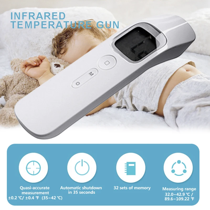 LCD Digital Display Thermometer Baby Adult Infrared Forehead Temperature Meter Digital Infrared Forehead Electronic Thermometer
LCD Digital Display Thermometer Baby Adult Infrared Forehead Temperature Meter Digital Infrared Forehead Electronic Thermometer