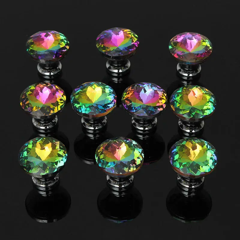 Hot 1/4 Pcs/set 30mm Diamond Shape Color Crystal Glass Knobs Cupboard Drawer Pull Cabinet Door Wardrobe Handles Hardware
Hot 1/4 Pcs/set 30mm Diamond Shape Color Crystal Glass Knobs Cupboard Drawer Pull Cabinet Door Wardrobe Handles Hardware