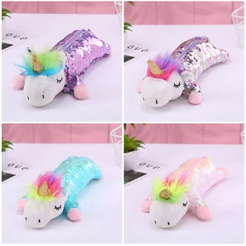 Sequin Pencil Case Unicorn School Supplies Plush Estuche Escolar Trousse Scolaire Stylo Pencil Box Pencilcase 
Sequin Pencil Case Unicorn School Supplies Plush Estuche Escolar Trousse Scolaire Stylo Pencil Box Pencilcase
