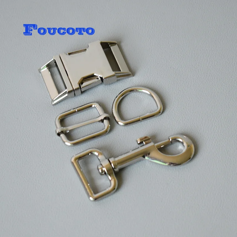 20 sets/lot Metal buckles D Dee ring adjuster 25mm webbing for dog collar leash rope clip clasp snap hook DIY sewing accessories
20 sets/lot Metal buckles D Dee ring adjuster 25mm webbing for dog collar leash rope clip clasp snap hook DIY sewing accessories