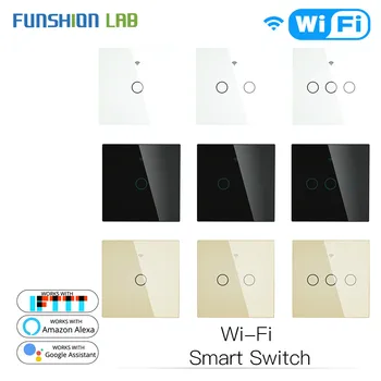 EU UK WiFi Smart Wall Light Switch Glass Panel Touch Smart Life Tuya Wireless Remote Control Work with Alexa Google Home 
EU UK WiFi Smart Wall Light Switch Glass Panel Touch Smart Life Tuya Wireless Remote Control Work with Alexa Google Home
