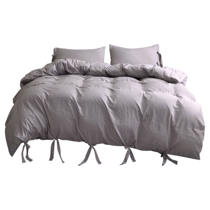 Solid Color Washed Cotton Soft Quilt Cover Twin Queen King Duvet Cover Pillowcase Three Pieces Home Bedding Set
Solid Color Washed Cotton Soft Quilt Cover Twin Queen King Duvet Cover Pillowcase Three Pieces Home Bedding Set