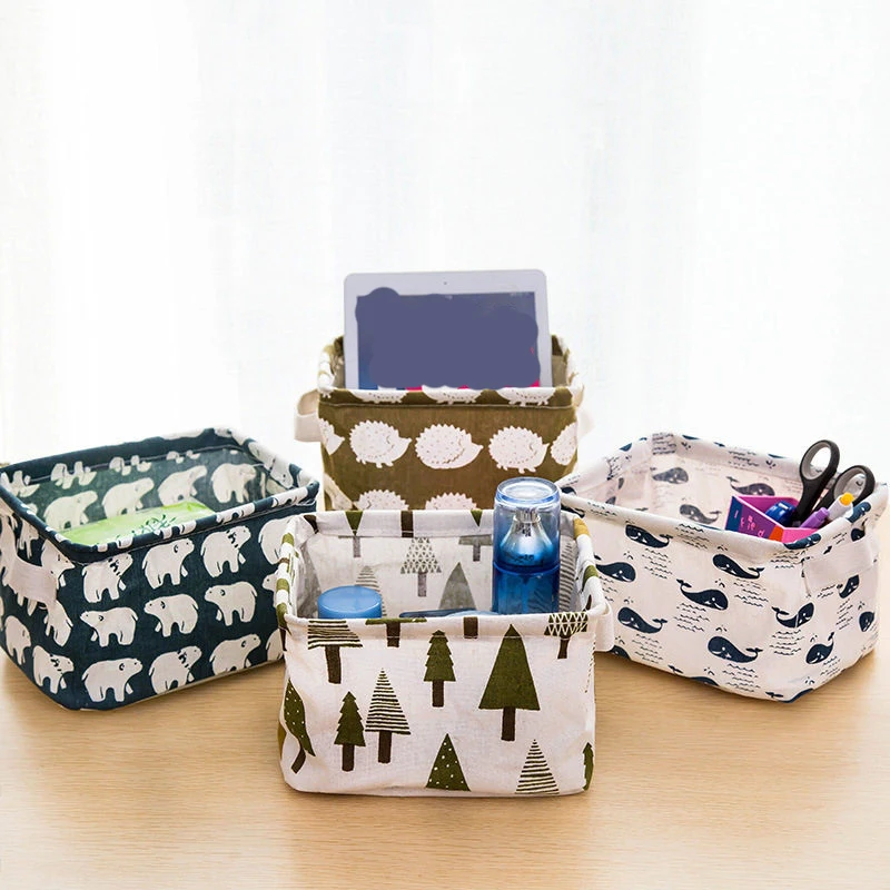 Foldable Desktop Storage Cotton Linen Basket Sundries Storage Box Underwear Cosmetic Organizer Jewelry Socks Storage Basket Bags 
Foldable Desktop Storage Cotton Linen Basket Sundries Storage Box Underwear Cosmetic Organizer Jewelry Socks Storage Basket Bags