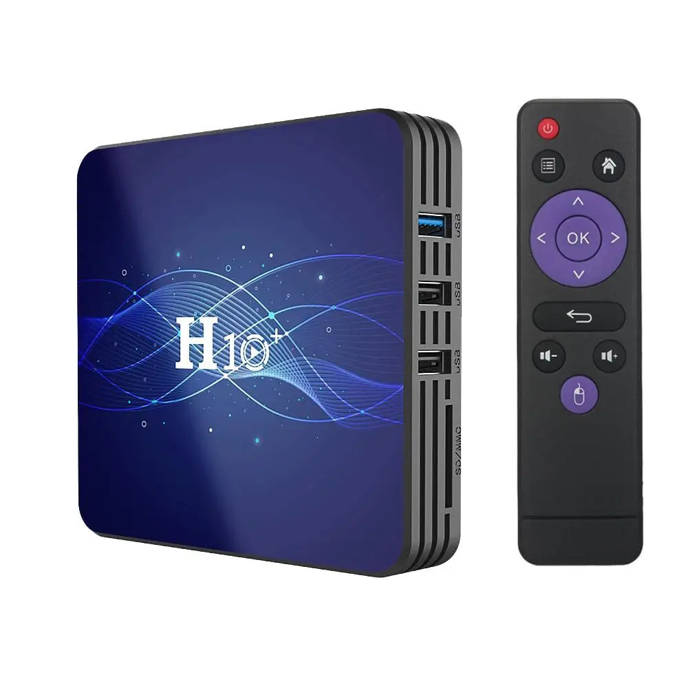 

H10 Plus Smart TV Box For Android 9.0 H10 Pro Set Top Box Quad Core 64Bit 1GB 8GB ROM 2.4G&5G WIFI H.265 VP9 4K Smart Media Play