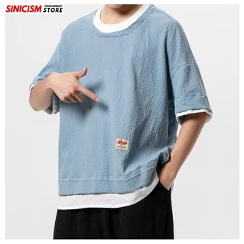 Sinicism Store Men Fake Two Piece Vintage TShirts Men's Summer Tees Loose TShirts Male Clothes Korean Chinese Style Tops 2020
Sinicism Store Men Fake Two Piece Vintage TShirts Men's Summer Tees Loose TShirts Male Clothes Korean Chinese Style Tops 2020