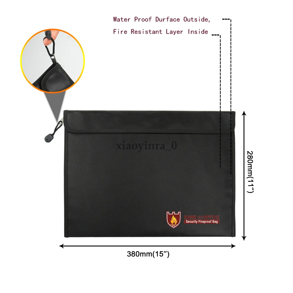 Fashion Fireproof Water Resistant Money Bag Envelope Safe Document