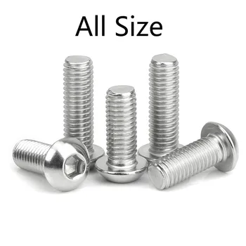 Stainless steel round head hex socket screws Round head bolts mushroom head bolt M2 M2.5 M3 M4 M5 M6 M8
Stainless steel round head hex socket screws Round head bolts mushroom head bolt M2 M2.5 M3 M4 M5 M6 M8