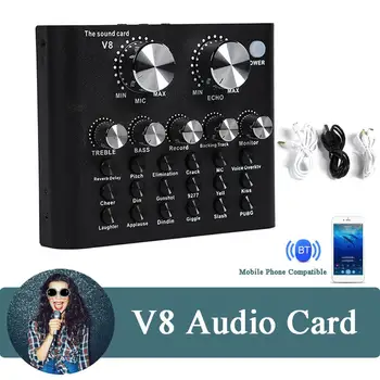V8 Sound Card Audio Set Interface External Usb Live Microphone Sound Card Bluetooth Function for Computer PC Mobile Phone Sing
V8 Sound Card Audio Set Interface External Usb Live Microphone Sound Card Bluetooth Function for Computer PC Mobile Phone Sing