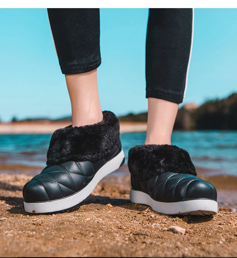 2020 Women Winter Snow Boots Warm Flat Plus Size Platform Lace Up Ladies Women's Shoes New Flock Fur Suede Ankle Boots Female