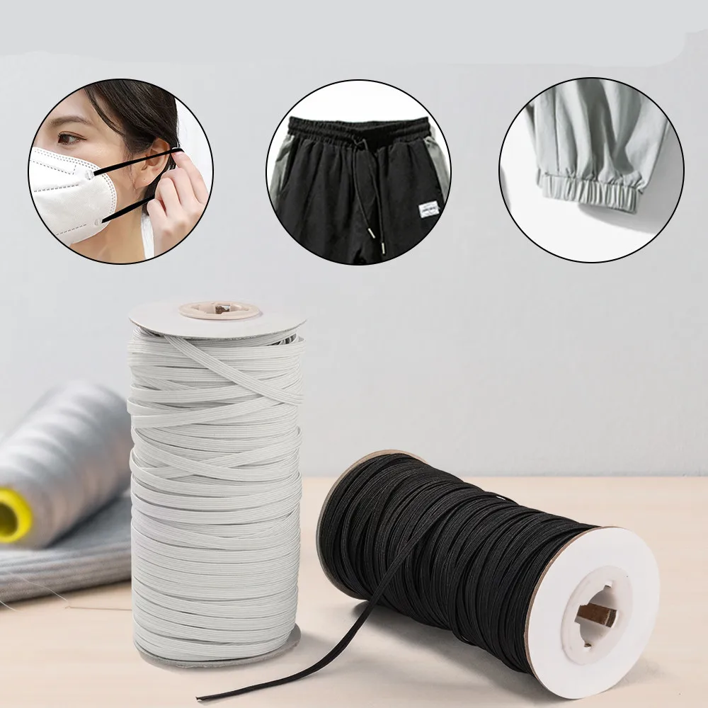 Elastic Cord Roll Face Mask DIY Cloth Sewing Flat Elastic Rope Band Earloop Stretch String Craft for DIY Handmade Mask
Elastic Cord Roll Face Mask DIY Cloth Sewing Flat Elastic Rope Band Earloop Stretch String Craft for DIY Handmade Mask
