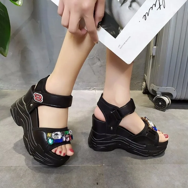 

Nice Summer New Nice Platform Sandals Wedges Thick Bottom Casual Women Shoes Tenis Feminino Nice Women Crystal Sandals