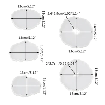 2020 New 5Pcs Crystal Epoxy Resin Mold Irregular Round Coasters Casting Silicone Mould
2020 New 5Pcs Crystal Epoxy Resin Mold Irregular Round Coasters Casting Silicone Mould