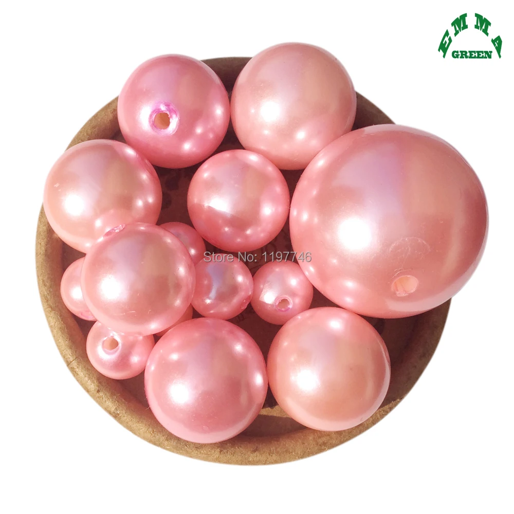 

Bead Pearl Beads for Jewelry making Pink Pearl Beads 6mm to 30mm A75 Acrylic abs Pearls Beads pink Round Loose Spacer Beads