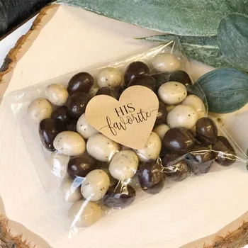 Custom His and Hers Wedding Favor Bags,His and Her Favorite Heart Stickers, Optional Clear Candy Bags, Great for Hotel Welcome 
Custom His and Hers Wedding Favor Bags,His and Her Favorite Heart Stickers, Optional Clear Candy Bags, Great for Hotel Welcome
