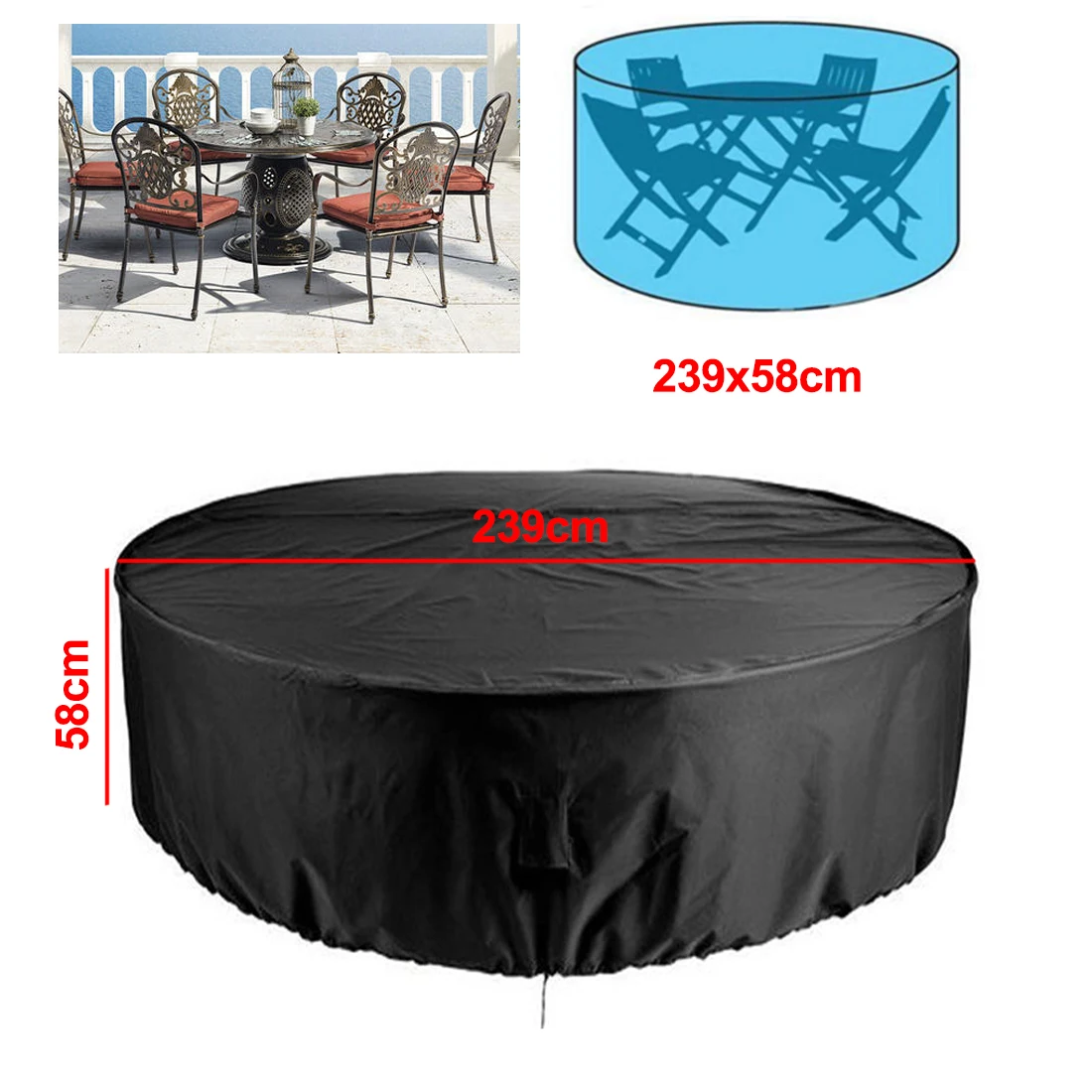 New Round Table Chair Set Protect Cover Outdoor Furniture Patio Waterproof Cloth 