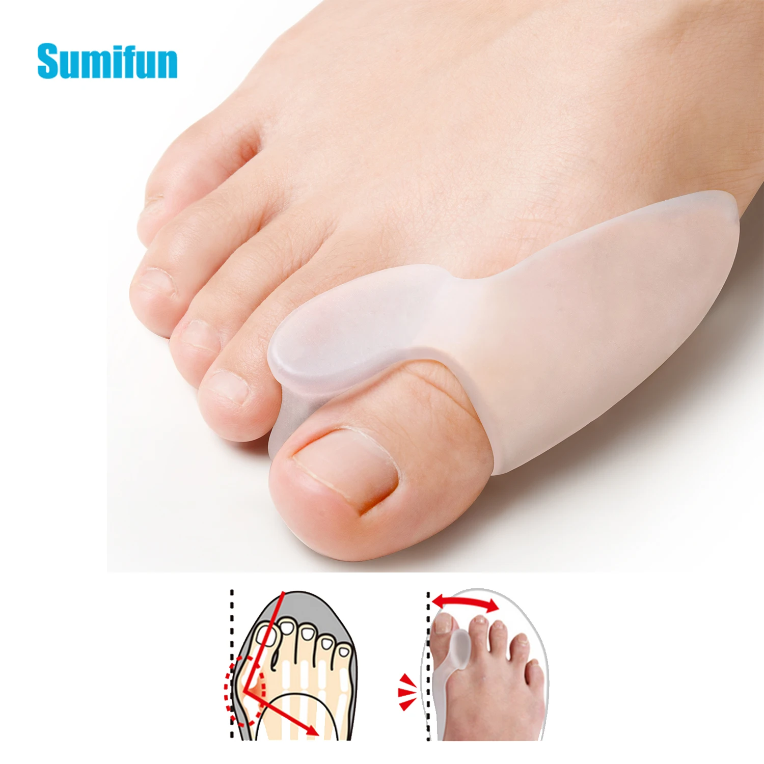 2pcs Spreader Overlapping Foot Pain Relief Corrector Hallux Valgus Silicone Gel Big Toe Separator Thumb Cushion Concealer C1125
2pcs Spreader Overlapping Foot Pain Relief Corrector Hallux Valgus Silicone Gel Big Toe Separator Thumb Cushion Concealer C1125