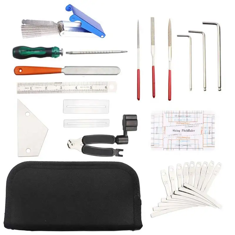 Guitar Repair and Maintenance Tool Kit String Organizer Action Ruler Caliper Measuring Tool Hex Key Set File Fin
Guitar Repair and Maintenance Tool Kit String Organizer Action Ruler Caliper Measuring Tool Hex Key Set File Fin