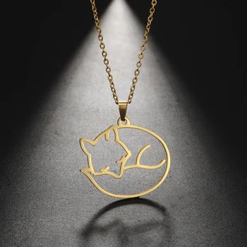 Teamer Women Fashion Fox Animal Pendant Necklace Stainless Steel Necklaces Chain Statement Jewelry Gift for Lover Friends
Teamer Women Fashion Fox Animal Pendant Necklace Stainless Steel Necklaces Chain Statement Jewelry Gift for Lover Friends