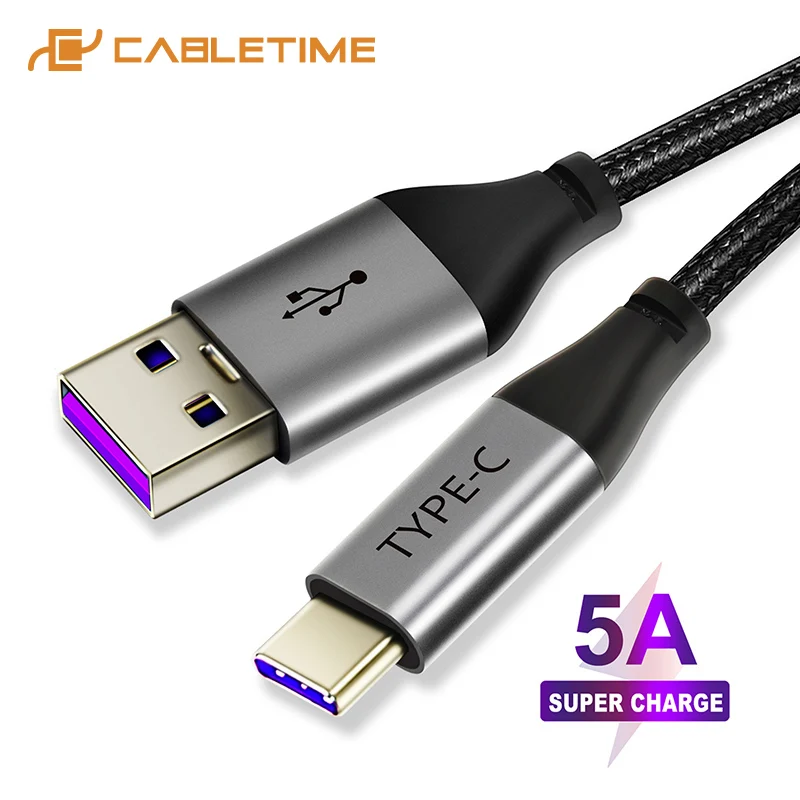 CABLETIME USB Type C Cable 5A Supercharge Cable for Huawei p20 lite Quick Charging Fast Charger Cable for Samsung S9 Note 9 C199
CABLETIME USB Type C Cable 5A Supercharge Cable for Huawei p20 lite Quick Charging Fast Charger Cable for Samsung S9 Note 9 C199