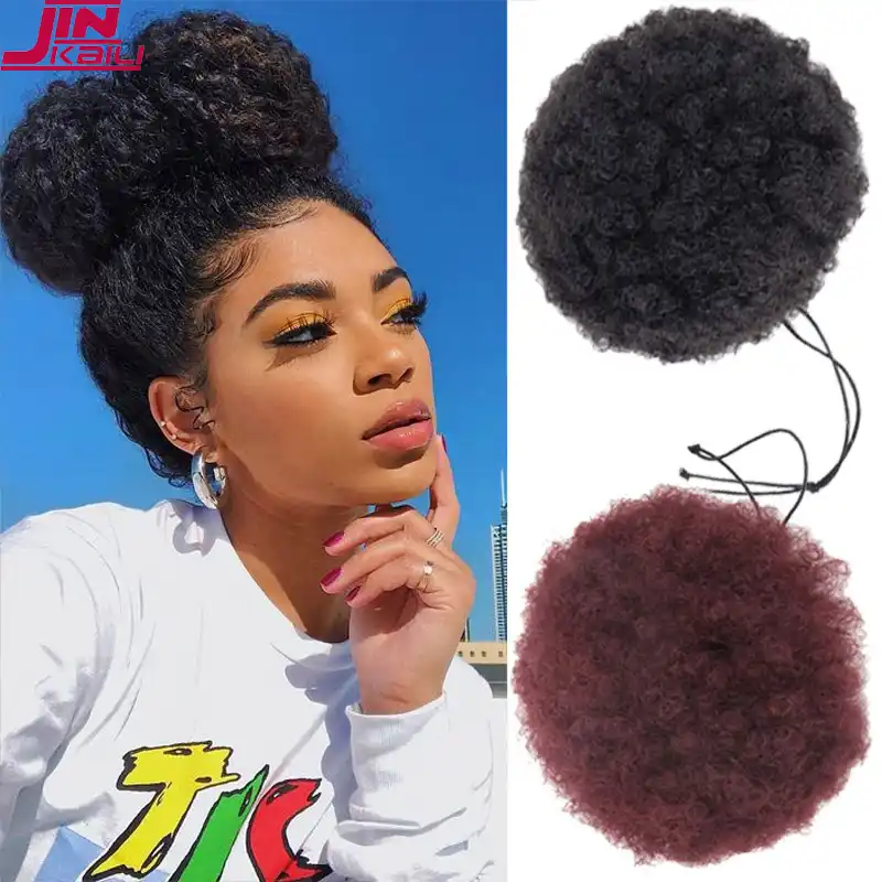 Jinkaili Afro Kudryavyj Parik S Vysokim Sloem Hvost Shnurok Korotkij Afro Kudryavyj Hvost Poni Klip Na Sinteticheskuyu Pricheska Gulka Volosy Dlya Narashivaniya Aliekspress