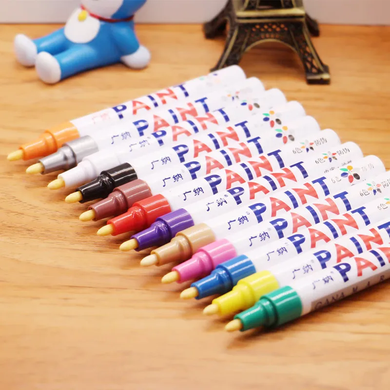 12 Colors Set Waterproof Permanent Oily Paint Marker Pen Car Tyre Tires Tread CD Mark Metal Wood School Art Graffti Stationery
12 Colors Set Waterproof Permanent Oily Paint Marker Pen Car Tyre Tires Tread CD Mark Metal Wood School Art Graffti Stationery