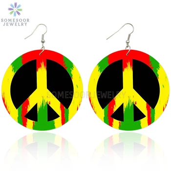 SOMESOOR African Colors Peace Symbol Wooden Drop Earrings Handmade Photos Printed Wood Dangle Jewelry For Women Gifts 
SOMESOOR African Colors Peace Symbol Wooden Drop Earrings Handmade Photos Printed Wood Dangle Jewelry For Women Gifts