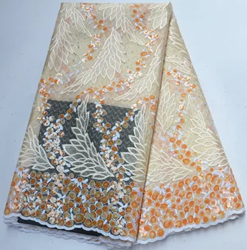 african french lace fabric with sequins gold nigerian lace fabrics 5yards embroidered african lace fabric tulle lace PS-Q216
african french lace fabric with sequins gold nigerian lace fabrics 5yards embroidered african lace fabric tulle lace PS-Q216