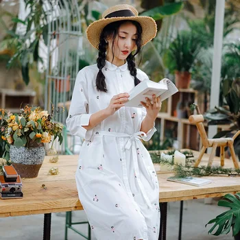 Dress Suit Crony Belt Cardigan Shirt Embroidery Casual Cotton White Loose Spring Peter Pan Collar A white dress
Dress Suit Crony Belt Cardigan Shirt Embroidery Casual Cotton White Loose Spring Peter Pan Collar A white dress
