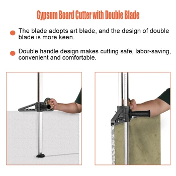 Manual High Accuracy Portable Gypsum Board Cutter Push Drywall Cutting Artifact Tool with Double Blade & 20-600mm Cutting Range 
Manual High Accuracy Portable Gypsum Board Cutter Push Drywall Cutting Artifact Tool with Double Blade & 20-600mm Cutting Range