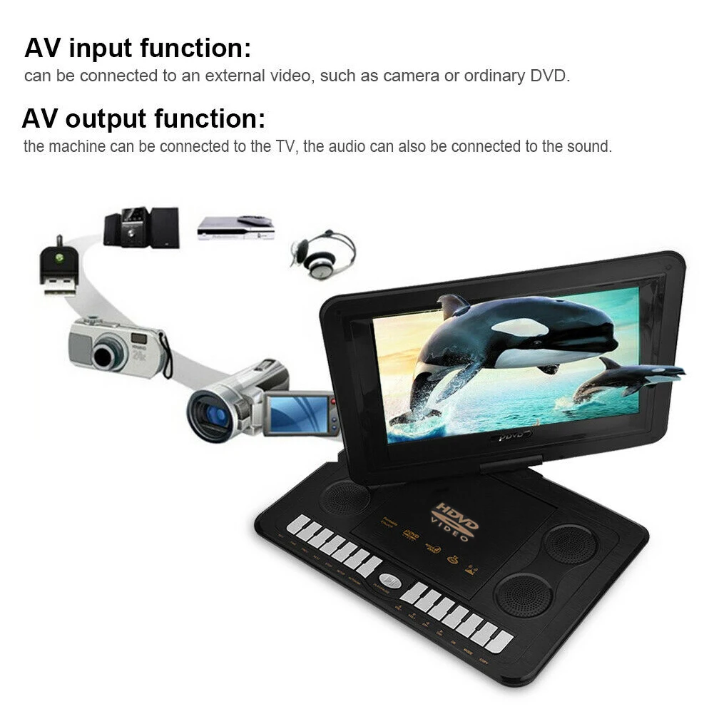 HD DVD Player Widescreen Home 16:9 TV Game VCD USB Portable 13.8inch Rechargeable Battery Video LCD Screen Car 
HD DVD Player Widescreen Home 16:9 TV Game VCD USB Portable 13.8inch Rechargeable Battery Video LCD Screen Car