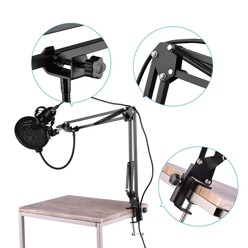 USB Professional PC Microphone Set Cardioid 192KHz/24Bit Noise-Cancelling Condenser Mic for Windows XP/Vista/7/8/10for Recording
USB Professional PC Microphone Set Cardioid 192KHz/24Bit Noise-Cancelling Condenser Mic for Windows XP/Vista/7/8/10for Recording