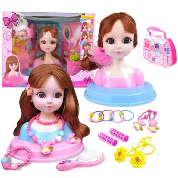 Doll Head Girl Toy Set Children's Dressing Doll Gift Box Set Half-length Doll Princess Makeup Play House Toy For Girls 
Doll Head Girl Toy Set Children's Dressing Doll Gift Box Set Half-length Doll Princess Makeup Play House Toy For Girls