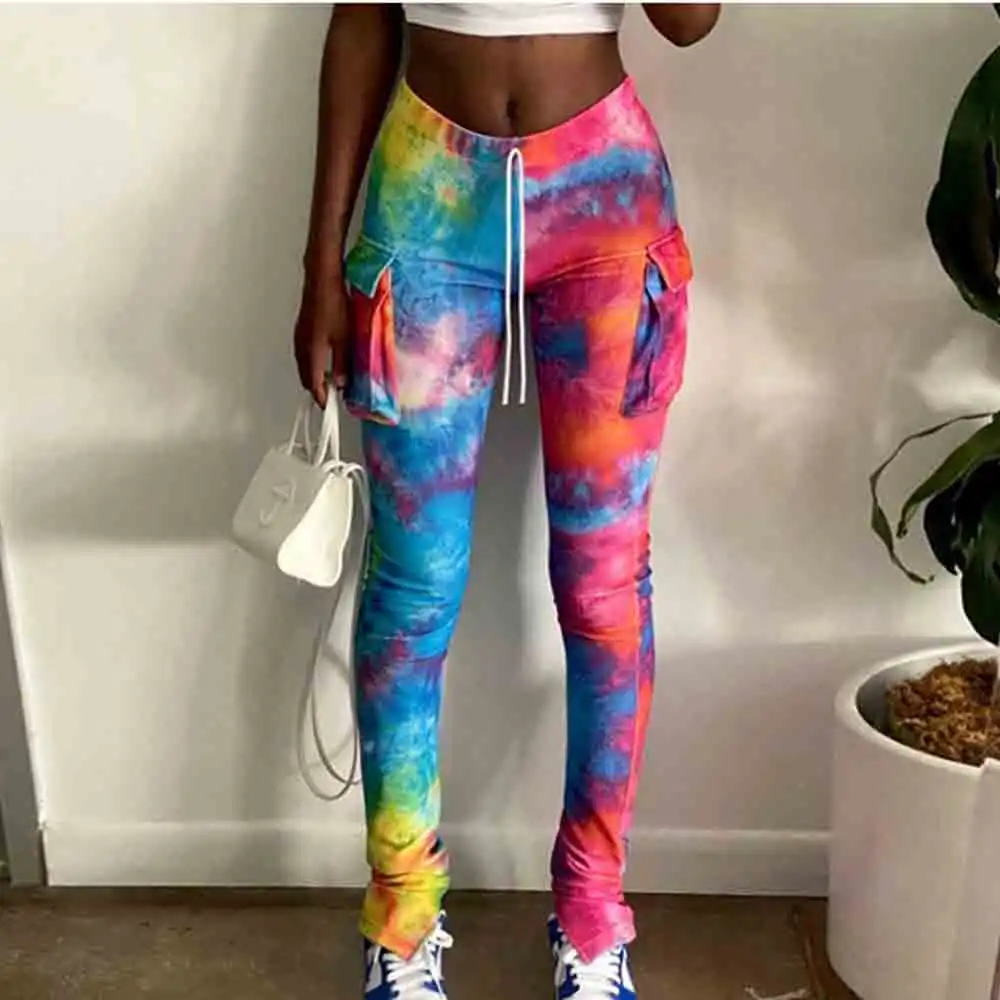 Tie Dye Print Drawstring Side Pockets Stacked Pants Women Bottom Ribbed Knitted Colorful Stretchy Autumn Casual Streetwear
Tie Dye Print Drawstring Side Pockets Stacked Pants Women Bottom Ribbed Knitted Colorful Stretchy Autumn Casual Streetwear