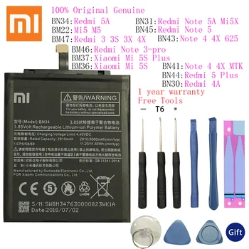Original XiaoMi Replacement Battery For Xiaomi Redmi 5A/Note 5/Note 3/Redmi Note 3 Pro/3/3S/3X/3Pro/4X/6/6A/Note 4/4A/Mi 5S/Mi5X
Original XiaoMi Replacement Battery For Xiaomi Redmi 5A/Note 5/Note 3/Redmi Note 3 Pro/3/3S/3X/3Pro/4X/6/6A/Note 4/4A/Mi 5S/Mi5X