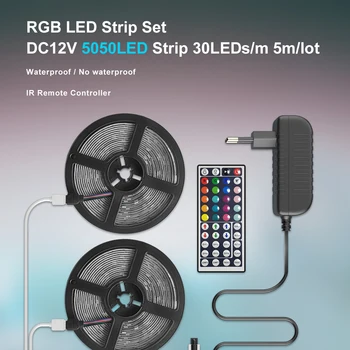 5050 LED Strip RGB 5M RGB Color Changeable Flexible LED Light + Remote Controller + 12V 3A Power Adapter
5050 LED Strip RGB 5M RGB Color Changeable Flexible LED Light + Remote Controller + 12V 3A Power Adapter