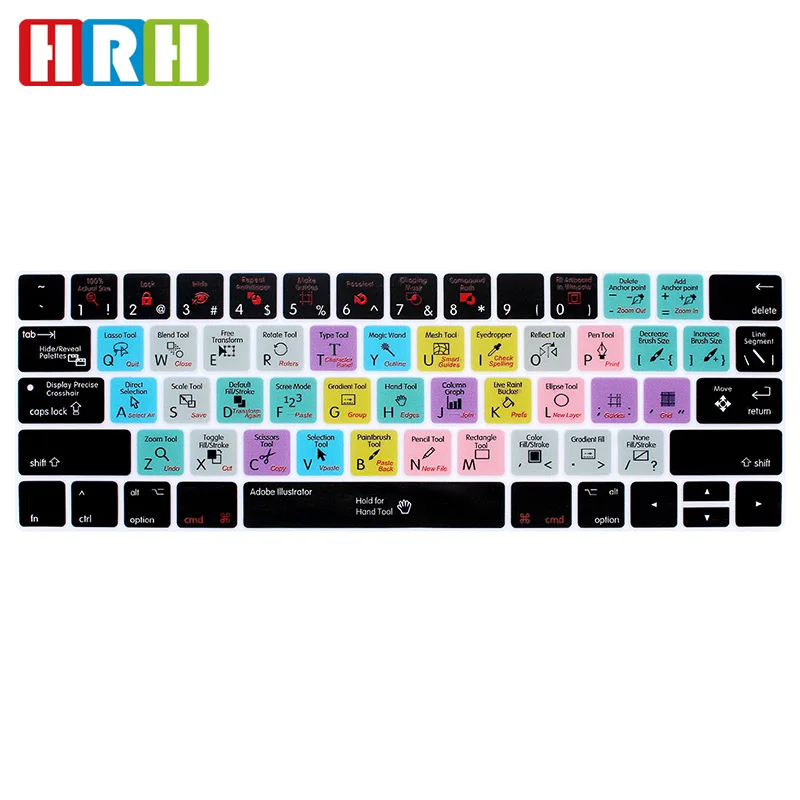 HRH Adobe Illustrator Function Shortcut Hotkey Silicone Keyboard Cover Keypad SKin for Mac Pro13"15Touch Bar A1706/A1707/A2159
HRH Adobe Illustrator Function Shortcut Hotkey Silicone Keyboard Cover Keypad SKin for Mac Pro13"15Touch Bar A1706/A1707/A2159
