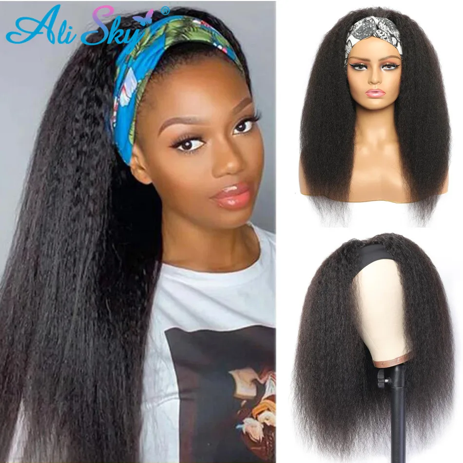 Kinky Straight Headband Wig Human Hair Glueless Half Wig With Head band Brazilian Yaki Headband Human Hair Wigs For Black Women
Kinky Straight Headband Wig Human Hair Glueless Half Wig With Head band Brazilian Yaki Headband Human Hair Wigs For Black Women