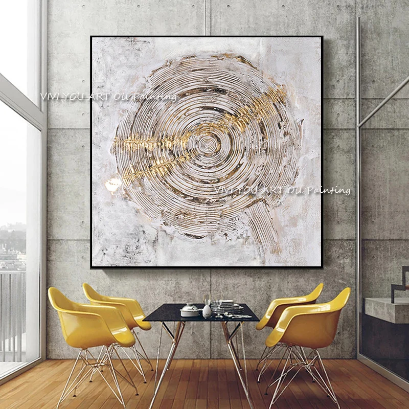 Поп-арт Ручная роспись Абстрактная Золотая фольга круг масляная живопись на холсте грубая для гостиной отеля настенное украшение для дома без рамки 
Поп-арт Ручная роспись Абстрактная Золотая фольга круг масляная живопись на холсте грубая для гостиной отеля настенное украшение для дома без рамки
