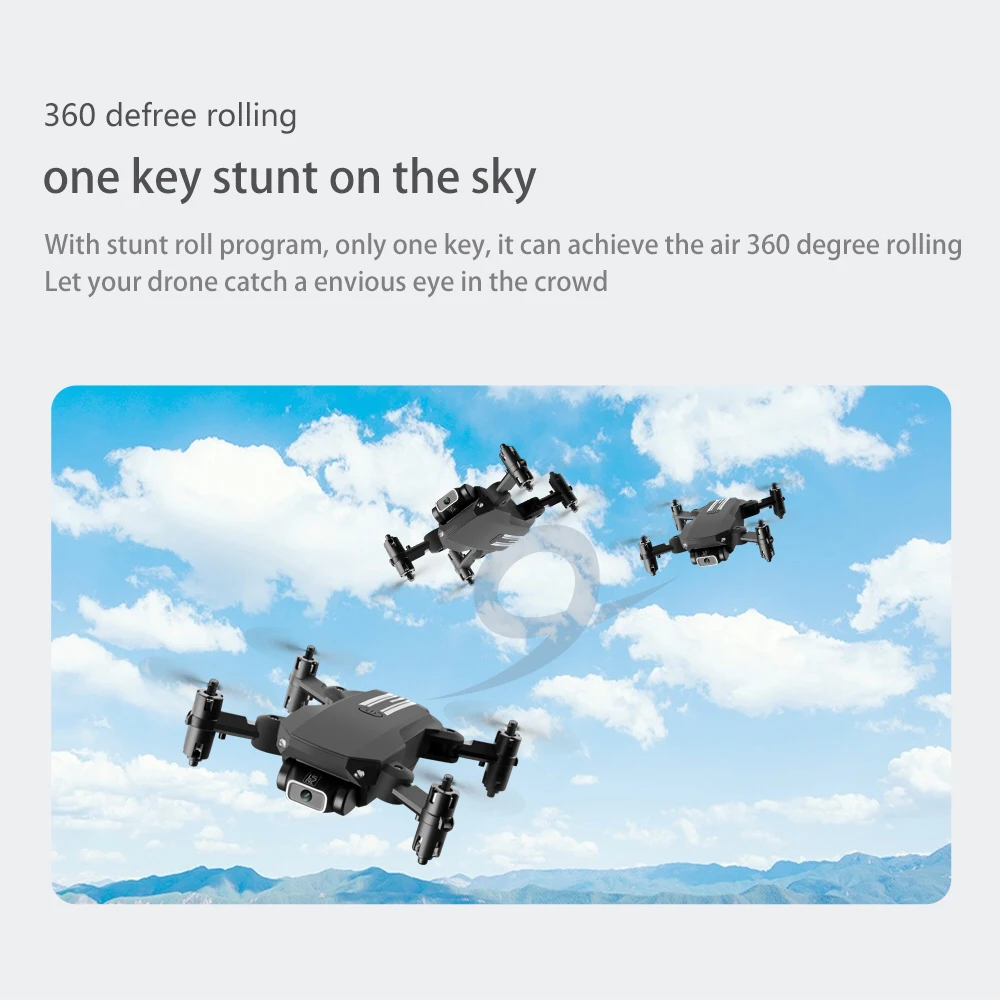 XKJ 2020 New Mini Drone 4K 1080P HD Camera WiFi Fpv Air Pressure Altitude Hold Black And Gray Foldable Quadcopter RC Drone Toy