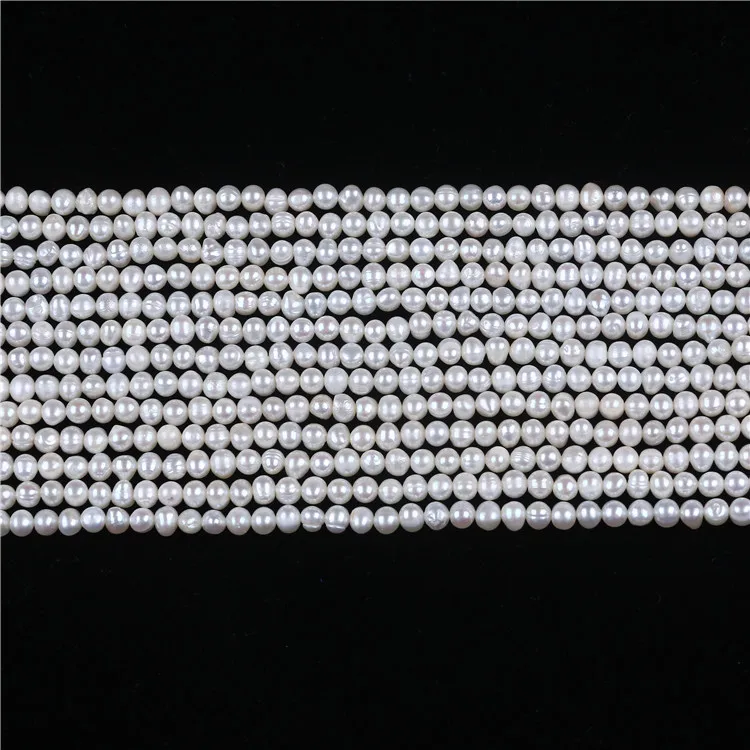 wholesale white 4-5mm potato pearl strands for making jewelry