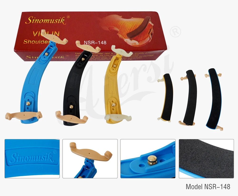 Sinomusik Adjustable Plastic Colorful Violin Shoulder Rest 3/4 & 4/4 Violin Accessory
Sinomusik Adjustable Plastic Colorful Violin Shoulder Rest 3/4 & 4/4 Violin Accessory