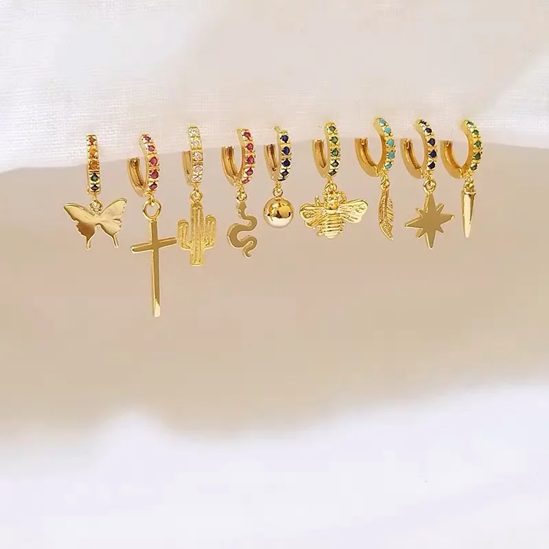 Серьги из стерлингового серебра 925 пробы модные короткие серьги-капельки циркона