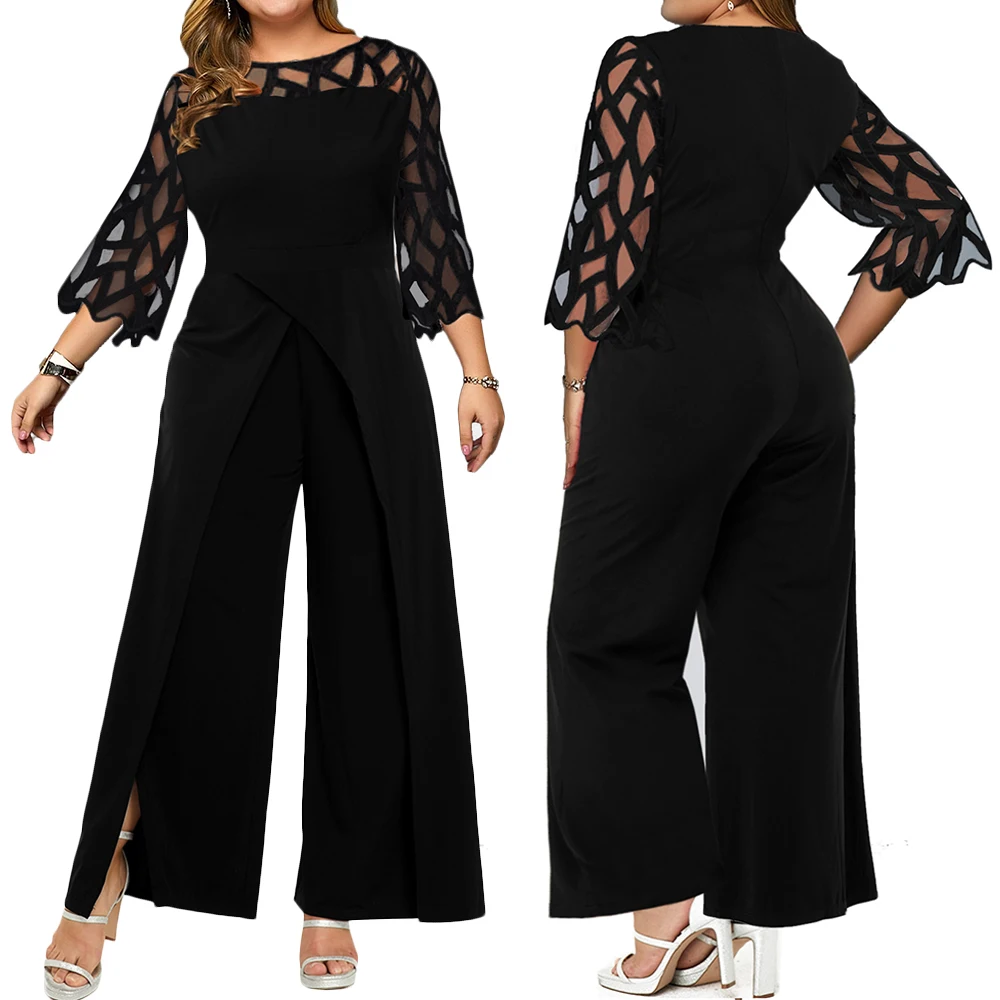 Fashion Jumpsuit Women OL Mesh Patchwork Hollow Out Overalls Spring 2020 Sexy Casual Wide Leg Playsuit Rompers Large Size D30
Fashion Jumpsuit Women OL Mesh Patchwork Hollow Out Overalls Spring 2020 Sexy Casual Wide Leg Playsuit Rompers Large Size D30