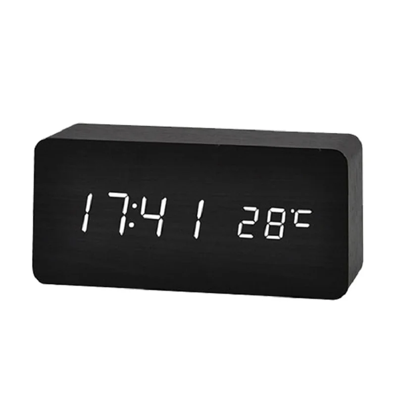 LED Wooden Alarm Clock Watch Table Voice Control Digital Wood Despertador Electronic Desktop USB/AAA Powered Clocks Table Decor
LED Wooden Alarm Clock Watch Table Voice Control Digital Wood Despertador Electronic Desktop USB/AAA Powered Clocks Table Decor