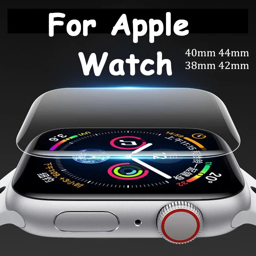 Фото Soft Hydrogel Film For Apple Watch Screen Protector iWatch 6 SE 5 4 3 2 Clear Protective for Series 40 44 38 42mm | Наручные часы