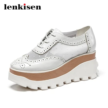 Lenkisen new simple style lace up thick bottom wedges waterproof air mesh sun protection sneaker square toe vulcanized shoes L29
Lenkisen new simple style lace up thick bottom wedges waterproof air mesh sun protection sneaker square toe vulcanized shoes L29